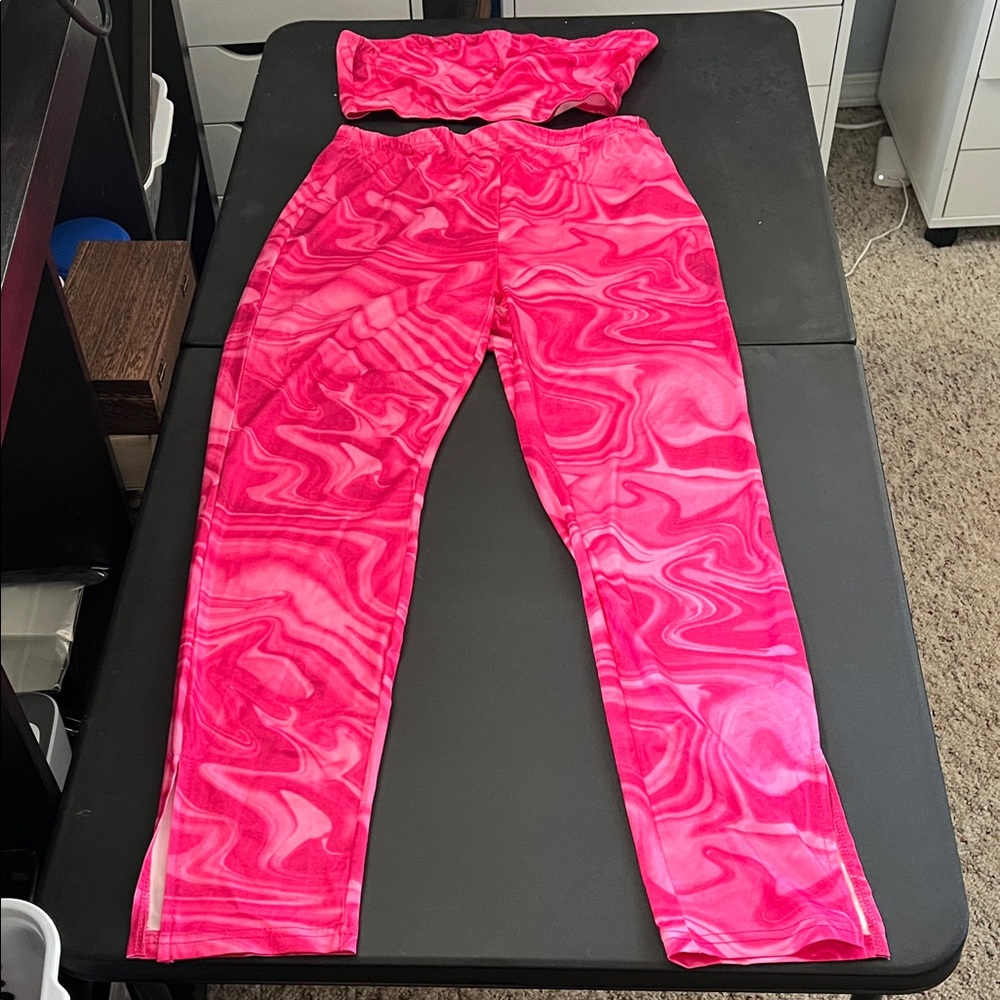 SHEIN Pink Swirl Jumpsuit